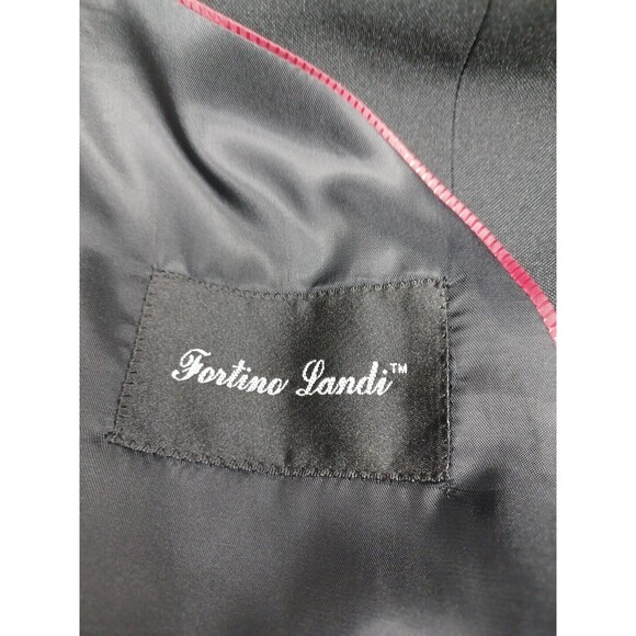 Fortino Landi Mens Black Blazer Jacket Sports Coat Thick Stitch Sz 42L - Picture 6 of 8